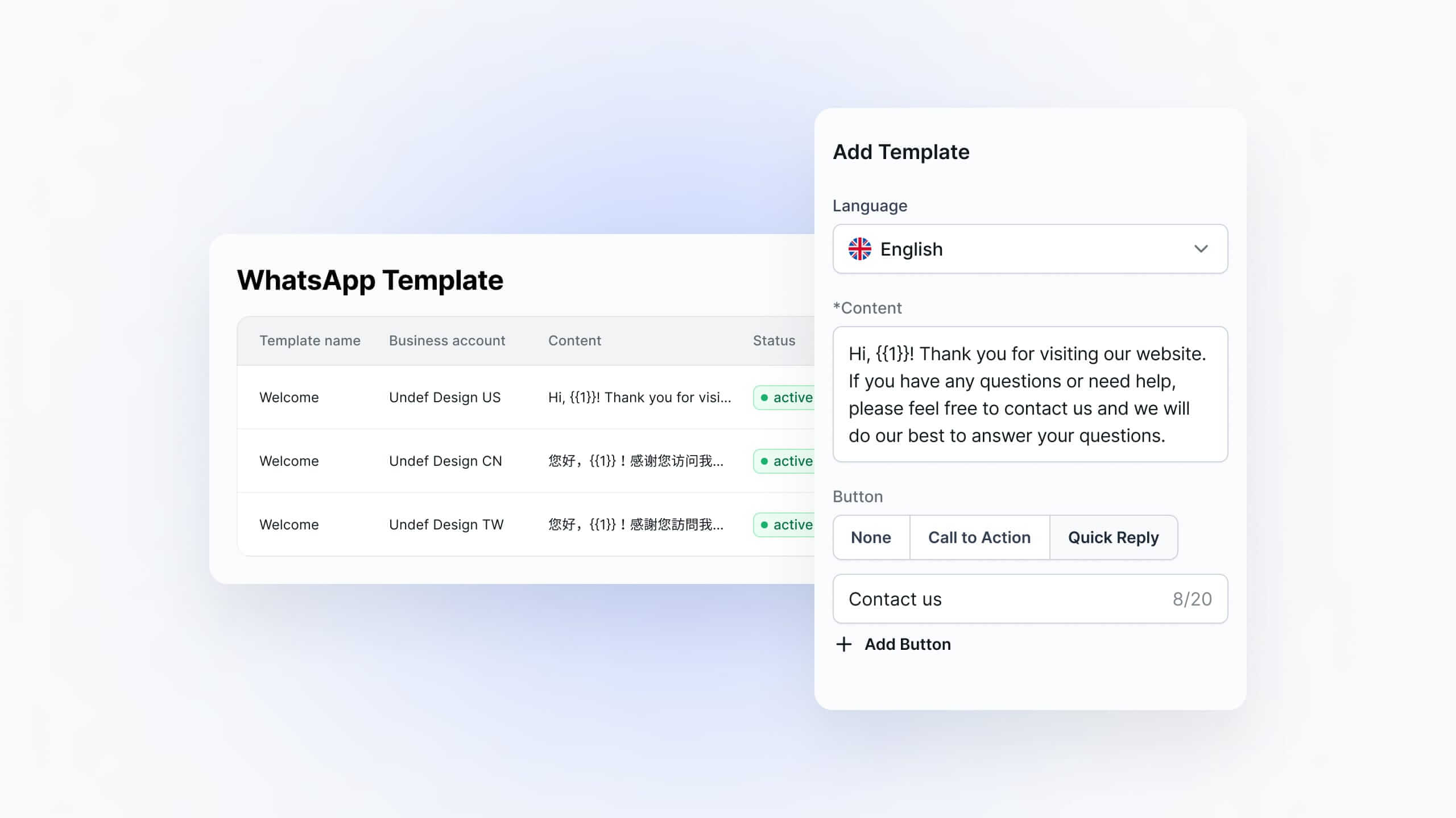Customize sending templates